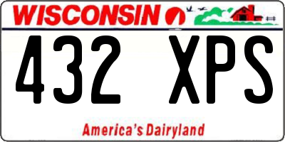 WI license plate 432XPS