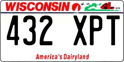 WI license plate 432XPT