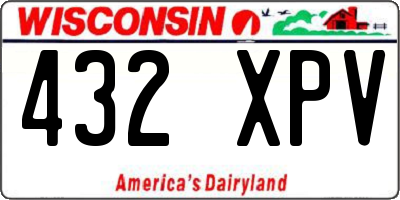 WI license plate 432XPV