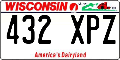 WI license plate 432XPZ