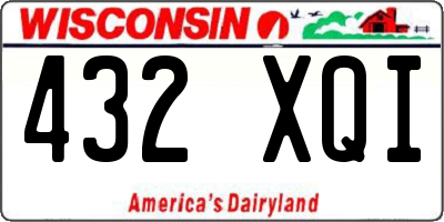 WI license plate 432XQI