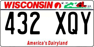 WI license plate 432XQY