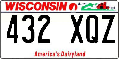 WI license plate 432XQZ