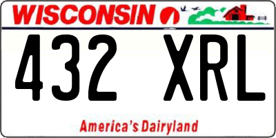 WI license plate 432XRL