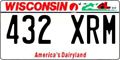 WI license plate 432XRM