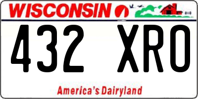 WI license plate 432XRO