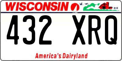 WI license plate 432XRQ