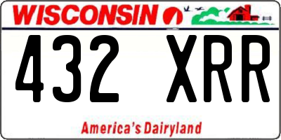 WI license plate 432XRR