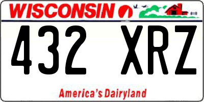 WI license plate 432XRZ