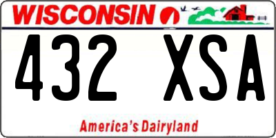 WI license plate 432XSA