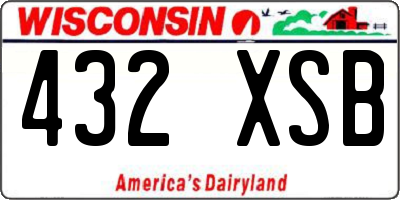 WI license plate 432XSB
