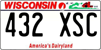 WI license plate 432XSC