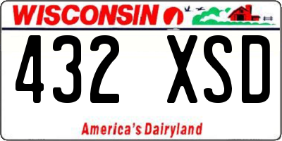 WI license plate 432XSD
