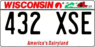 WI license plate 432XSE