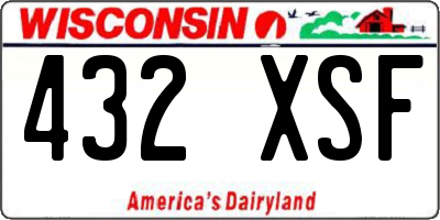 WI license plate 432XSF