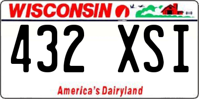 WI license plate 432XSI