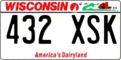 WI license plate 432XSK