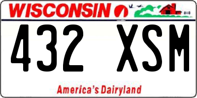 WI license plate 432XSM
