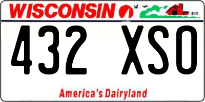 WI license plate 432XSO