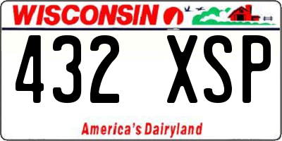WI license plate 432XSP
