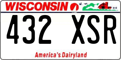WI license plate 432XSR