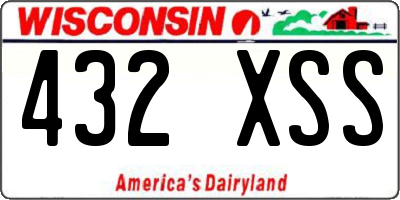 WI license plate 432XSS