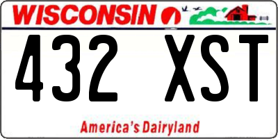 WI license plate 432XST