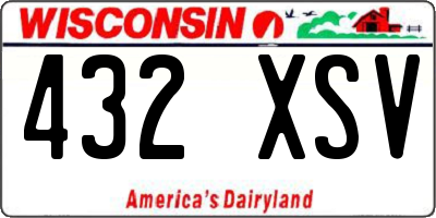WI license plate 432XSV