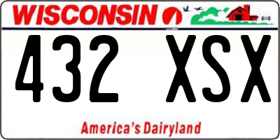 WI license plate 432XSX