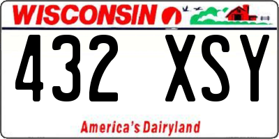 WI license plate 432XSY