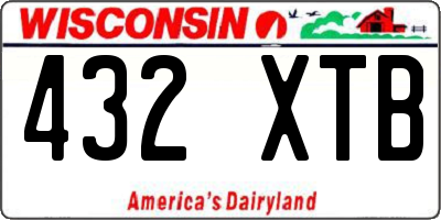 WI license plate 432XTB