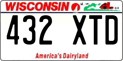 WI license plate 432XTD