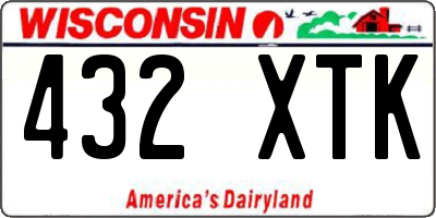 WI license plate 432XTK