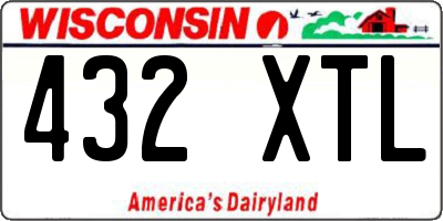 WI license plate 432XTL