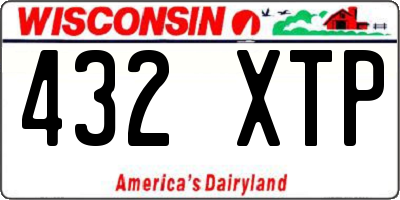 WI license plate 432XTP