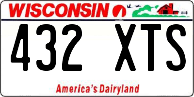 WI license plate 432XTS