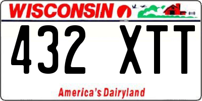 WI license plate 432XTT