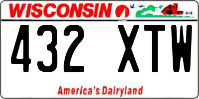 WI license plate 432XTW