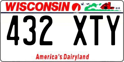 WI license plate 432XTY
