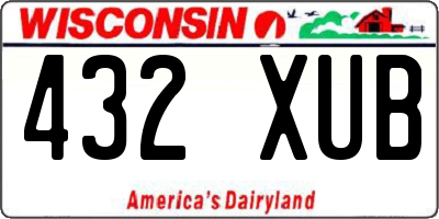 WI license plate 432XUB