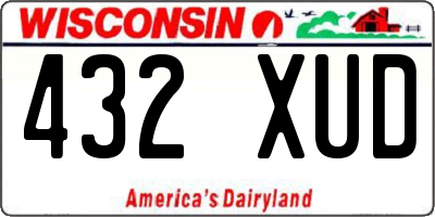 WI license plate 432XUD