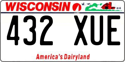 WI license plate 432XUE