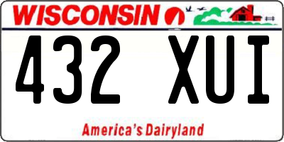 WI license plate 432XUI