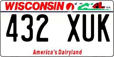 WI license plate 432XUK