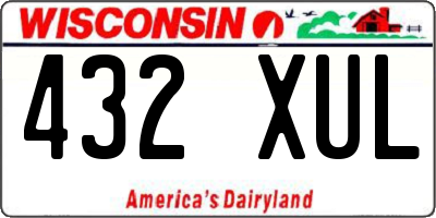 WI license plate 432XUL