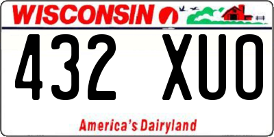 WI license plate 432XUO
