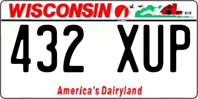 WI license plate 432XUP