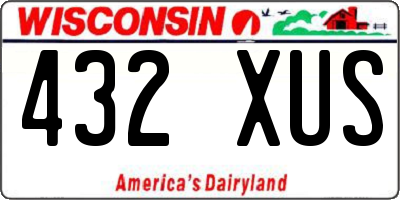 WI license plate 432XUS