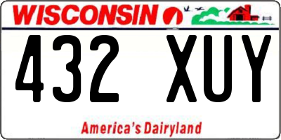 WI license plate 432XUY