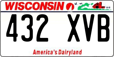 WI license plate 432XVB